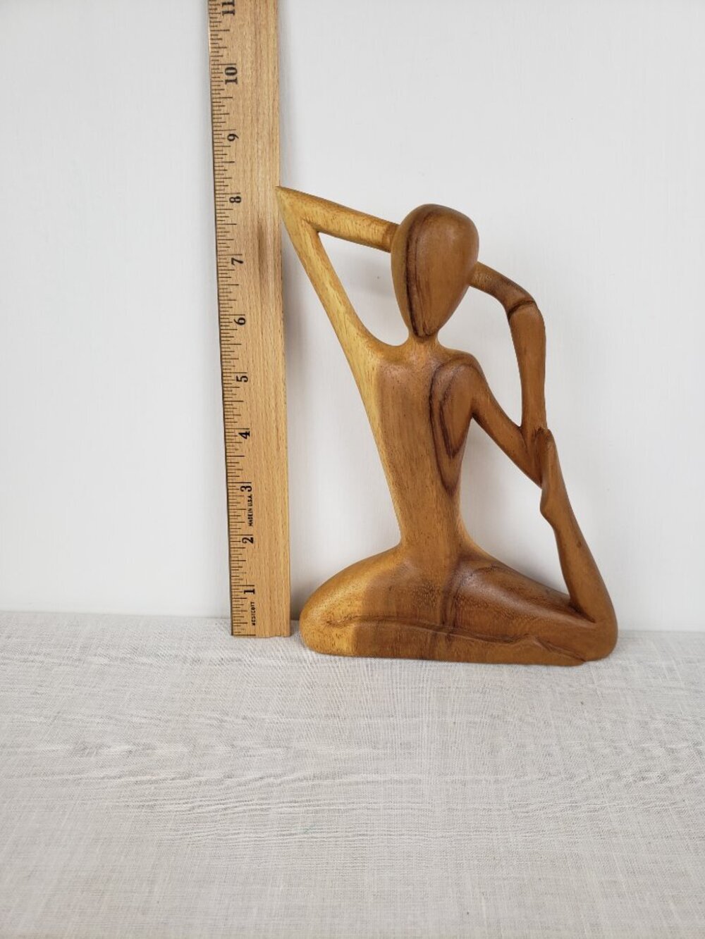 Novica Wood Statue Figurine Stretching Woman Ballet Dancer Yoga Pose - Picture 6 of 6